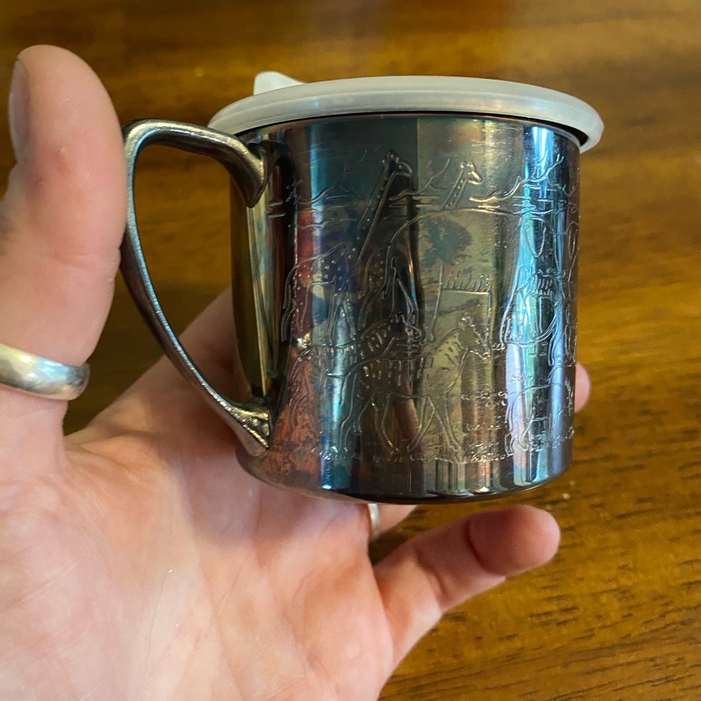 Noah’s ark silver plate sippy cup